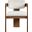 Sacha Velvet Dining Chair Set of 2 In Brown and Cream