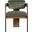 Sacha Velvet Dining Chair Set of 2 In Brown and Green