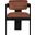 Sacha Velvet Dining Chair Set of 2 In Cognac and Black