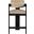 Sacha Velvet Stool In Black and Beige