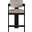 Sacha Velvet Stool In Black and Taupe