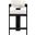 Sacha Velvet Stool In Cream and Black