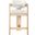 Sacha Velvet Stool In Natural and Cream