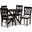 Sadie Modern and Contemporary Grey Fabric Upholstered and Dark Brown Finished Wood 5-Piece Dining Set