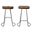 Saga 25 Inch Counter Stool - Set of 2 In Chestnut Seat and Black Base