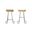 Saga 25 Inch Counter Stool - Set of 2 In Natural Seat and Black Base