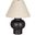 Salaah Brushed Metal with Beige Shade Table Lamp In Black