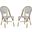 Salcha Black, White and Brown Indoor/Outdoor Bistro Stacking Side Chair Set of 2