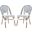 Salcha Blue, White and Brown Indoor/Outdoor Bistro Stacking Side Chair Set of 2