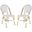 Salcha Grey, White and Brown Indoor/Outdoor Bistro Stacking Side Chair Set of 2