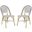 Salcha Grey, White and Light Brown Indoor/Outdoor French Bistro Stacking Side Chair Set of 2