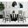 Salem Round Dining Room Set with Glass Top In Black