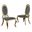 Sally Classy Round Back Side Chairs Set of 2 In Dark Gray Velvet and Gold Legs