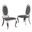 Sally Classy Round Back Side Chairs Set of 2 In Dark Gray Velvet and Silver Legs