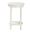 Sally Round Nightstand with Bamboo Inspired Legs and Open Shelf In White