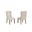 Samantha Wingback Dining Chair Set of 2 in Beige