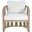 San Pietro Fabric Upholstered Outdoor Patio Chair In Cream and Natural