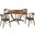 Santana 5 Piece Round Wood Dining Set In Walnut/Blue