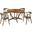 Santana 5 Piece Round Wood Dining Set In Walnut/Charcoal