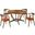 Santana 5 Piece Round Wood Dining Set In Walnut/Orange