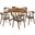 Santana 7 Piece Round Wood Dining Set In Walnut/Charcoal