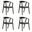 Santana Dining Chair Set of 4 In Black and Charcoal