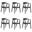 Santana Dining Chair Set of 6 In Black and Charcoal