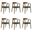 Santana Dining Chair Set of 6 In Walnut and Blue