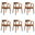 Santana Dining Chair Set of 6 In Walnut and Orange