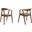 Santana Upholstered Wood Dining Chair Set of 2 In Gray and Brown