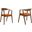 Santana Upholstered Wood Dining Chair Set of 2 In Orange