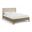 Santos Vegan Leather Headboard and Wood Full Bed In Beige