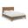 Santos Vegan Leather Headboard and Wood Full Bed In Brown