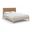 Santos Vegan Leather Headboard and Wood Full Bed In Brown
