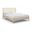 Santos Vegan Leather Headboard and Wood King Bed In Cream