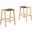 Saoirse Faux Leather Wood Counter Stool Set of 2 In Natural Brown