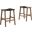 Saoirse Faux Leather Wood Counter Stool Set of 2 In Walnut Black