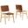 Saoirse Faux Leather Wood Dining Side Chair Set of 2 In Natural Brown