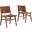 Saoirse Faux Leather Wood Dining Side Chair Set of 2 In Walnut Brown
