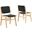 Saoirse Woven Rope Wood Dining Side Chair In Natural/Black