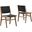Saoirse Woven Rope Wood Dining Side Chair In Walnut Black