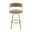 Saturn 30 Inch Swivel Barstool with Gold Brushed Stainless Steel and Light Sand Faux Leather
