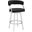 Saturn 26 Inch Counter Height Swivel Black Faux Leather and Brushed Stainless Steel Bar Stool