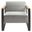 Sauve Outdoor Patio Aluminum and Fabric Armchair In Charcoal and Light Gray