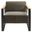 Sauve Outdoor Patio Aluminum and Fabric Armchair In Charcoal and Smoke