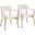 Savannah Contemporary Chair In White Washed Wood And Cream Noise Fabric With Copper Accent - Set Of 2