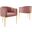 Savour Tufted Performance Velvet Accent Chairs - Set of 2 In Dusty Rose