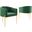 Savour Tufted Performance Velvet Accent Chairs - Set of 2 In Emerald