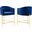 Savour Tufted Performance Velvet Counter Stool Set of 2 In Navy