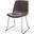 Sawyer I Dark Brown Faux-Leather Seat Black Iron Frame Dining Chair
